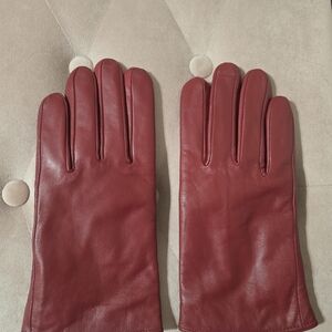 Elegant Red Leather Gloves for Women